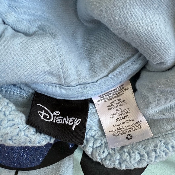 Disney Stitch Hoodie for Kids Lilo & Stitch Blue Jacket Sweater Size XS (4/5) - Picture 2 of 3